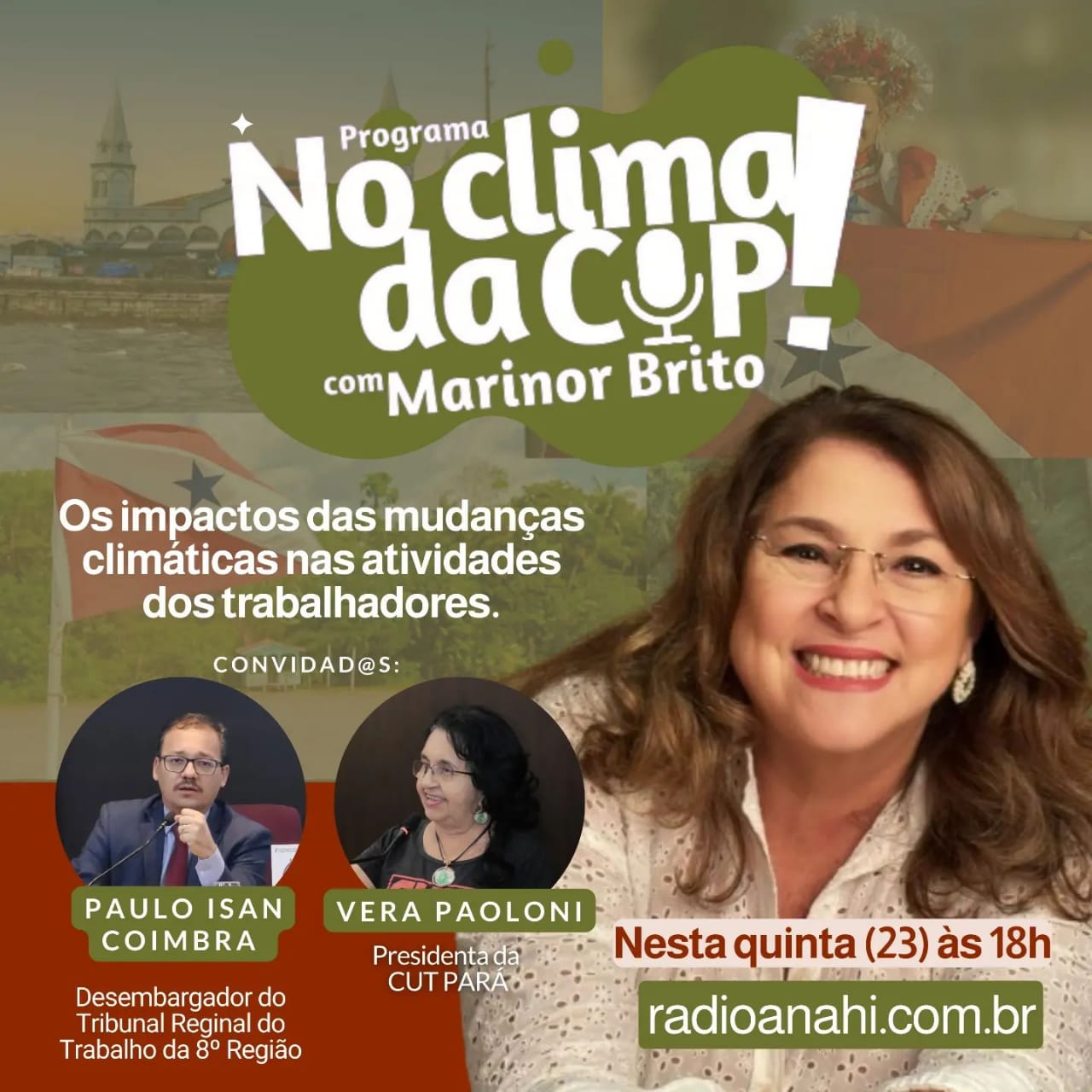 É hoje! Temos um encontro marcado toda quinta às 18h para debater os principais assuntos que permeiam o maior evento climático do planeta! Vem participar, manda tua pergunta, sugestão e dúvida! Vem pra @radiowebanahi